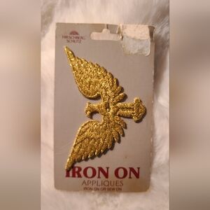 VINTAGE SCHUTZ Gold Eagle Iron-On Applique